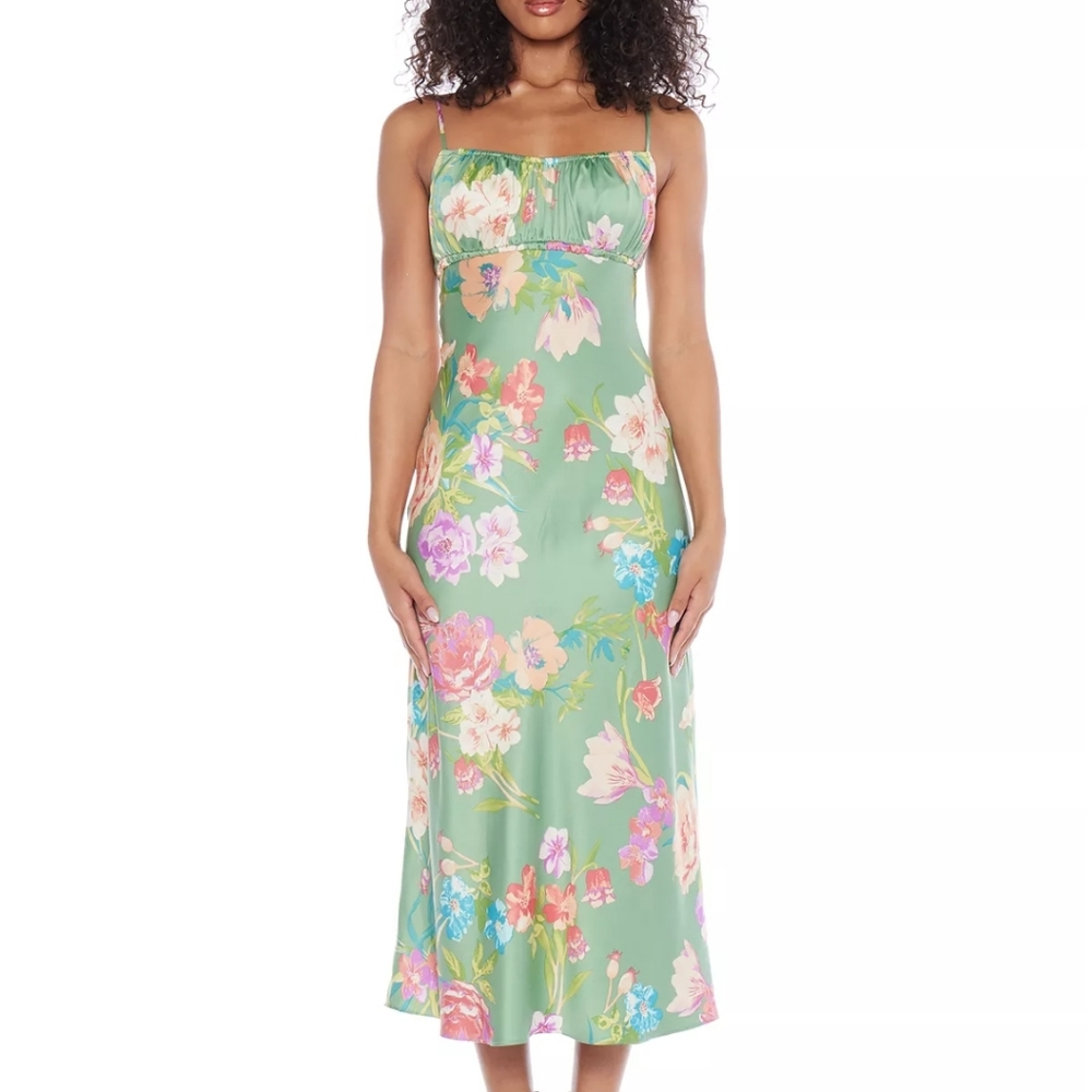 B Darlin Satin Midi Dress